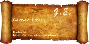 Gerner Edvin névjegykártya